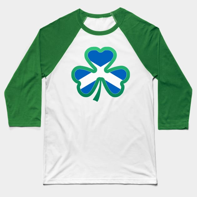 Scottish Flag for st patricks day, Irish Shamrock Baseball T-Shirt by Myteeshirts